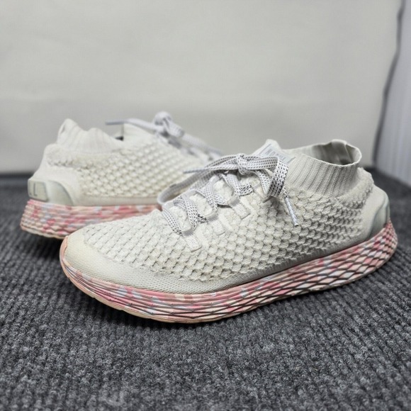 Size 14 Mens - Nobull Knit Runner White Pink Running‎ Shoes Gym Train Crosstrain - Picture 1 of 12